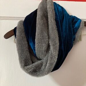 Velvet and fleece infinity scarf